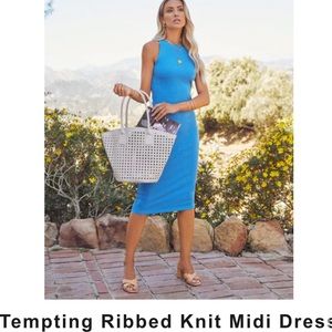 VICI ribbed knit midi dress